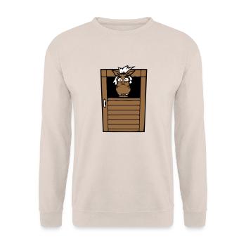 cheval anxieux cheval écurie porte d’écurie drôle de peur - Sweat-shirt Unisexe - sable - Devant - Alina (178cm) & Michal (187cm)
