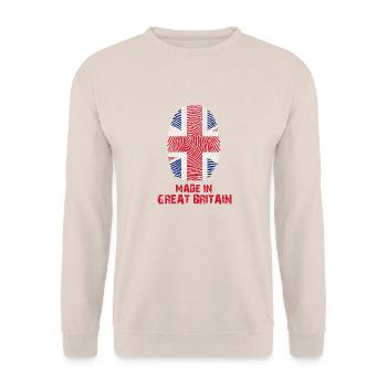 Great Britain flag - Made in Great Britain Gesc - Unisex Sweatshirt - sand - Front - Alina (178cm) & Michal (187cm)