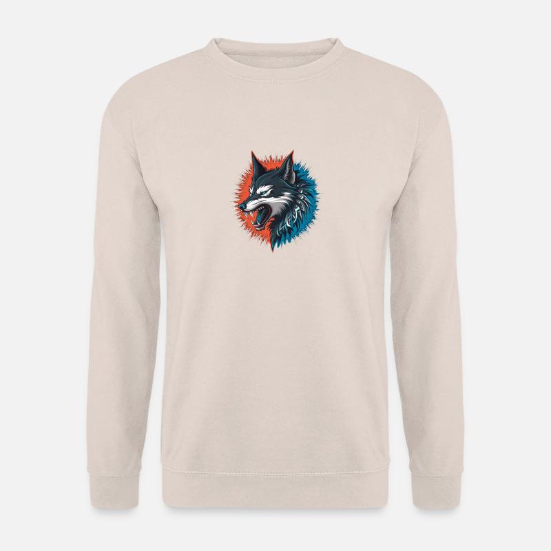 wolf and moon - Unisex Pullover - Sand