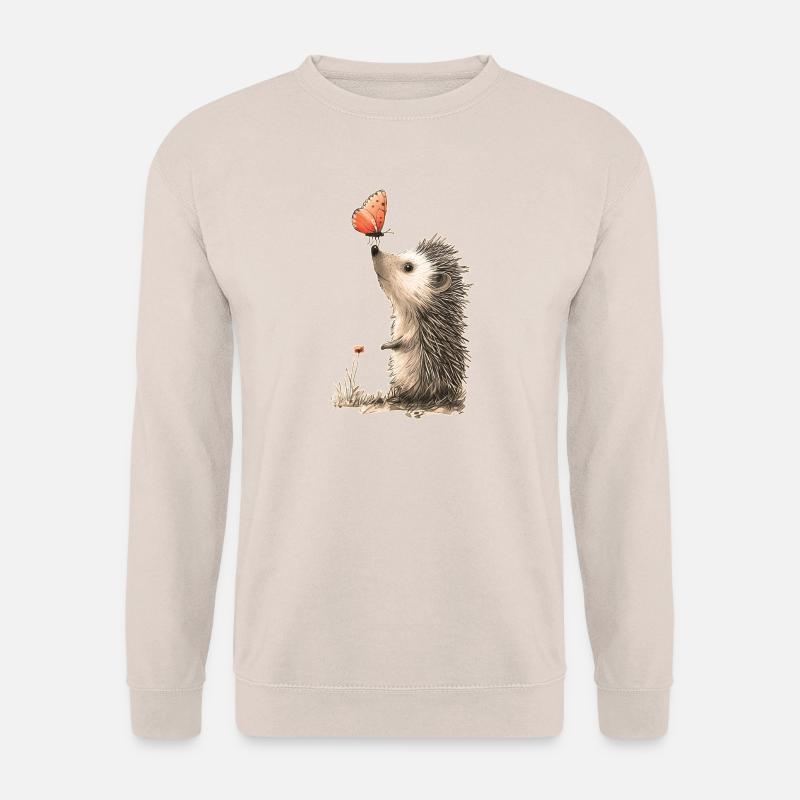 Igel und Schmetterling - Unisex Pullover - Sand