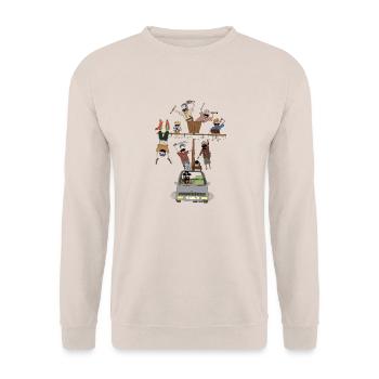pirate ship car - Unisex Sweatshirt - sand - Front - Alina (178cm) & Michal (187cm)