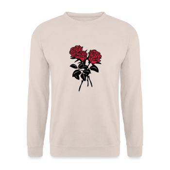 roses - Unisex Sweatshirt - sand - Front - Alina (178cm) & Michal (187cm)