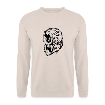 une tête de lion - Sweat-shirt Unisexe - sable - Devant - Alina (178cm) & Michal (187cm)