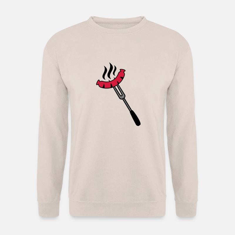 Grill Sausage Logo - Unisex Pullover - Sand