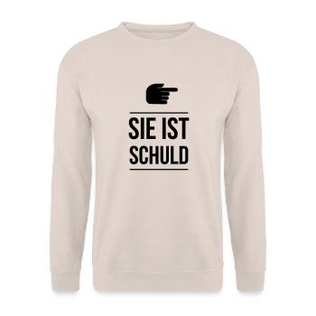 Sie ist schuld - Unisex Pullover - Sand - Vorne - Alina (178cm) & Michal (187cm)