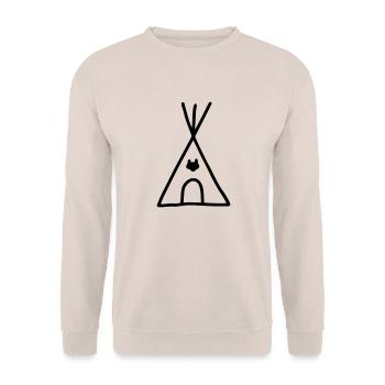 Indianerzelt - Unisex Pullover - Sand - Vorne - Alina (178cm) & Michal (187cm)