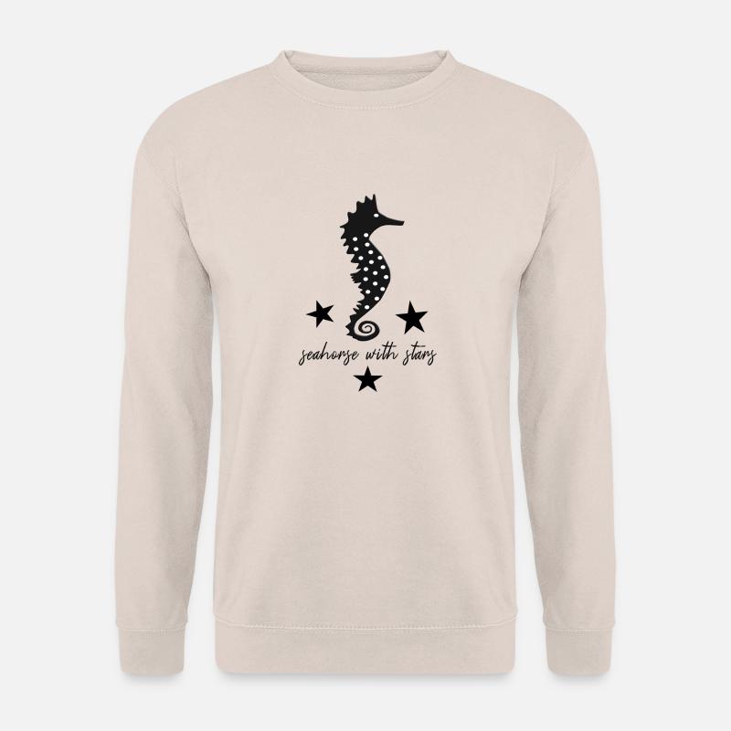 schwarzes Seepferd schwarzes Seepferdchen - Unisex Pullover - Sand