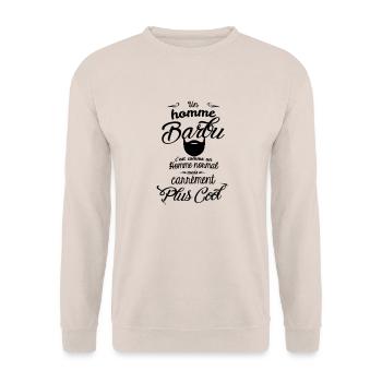 Un homme barbu c'est carrément plus cool - Sweat-shirt Unisexe - sable - Devant - Alina (178cm) & Michal (187cm)