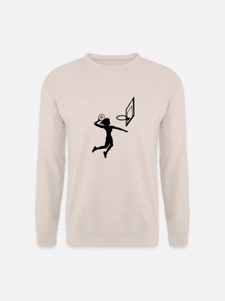 dunking basketball dunk frau weiblich maedchen coo - Unisex Pullover - Sand