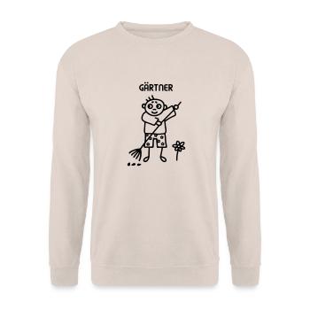 Gärtner - Gartenarbeit - Unisex Pullover - Sand - Vorne - Alina (178cm) & Michal (187cm)