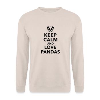 Keep calm and love Pandas - Unisex Sweatshirt - sand - Front - Alina (178cm) & Michal (187cm)