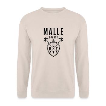 malle party crew wappen - Unisex Pullover - Sand - Vorne - Alina (178cm) & Michal (187cm)