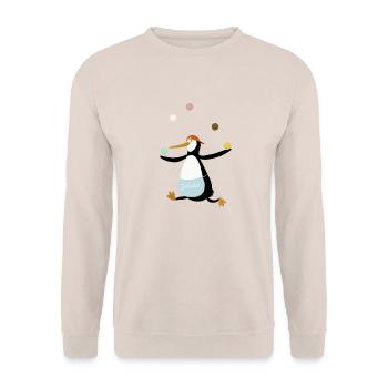 Pinguin jongliert Eis - Unisex Pullover - Sand - Vorne - Alina (178cm) & Michal (187cm)
