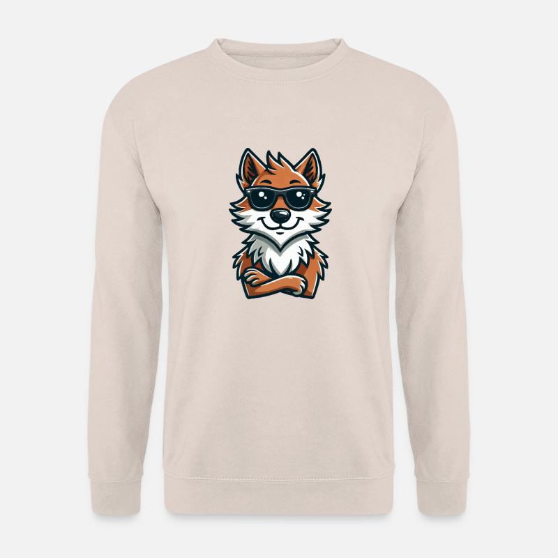 wolf sonnenbrille comic - Unisex Pullover - Sand