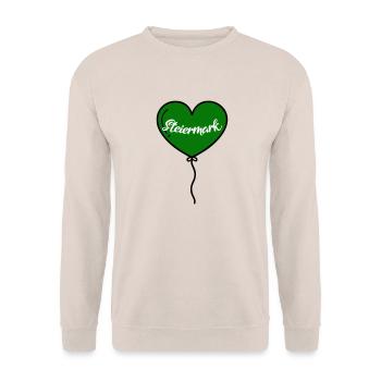 Styria Heart Balloon - Unisex Sweatshirt - sand - Front - Alina (178cm) & Michal (187cm)