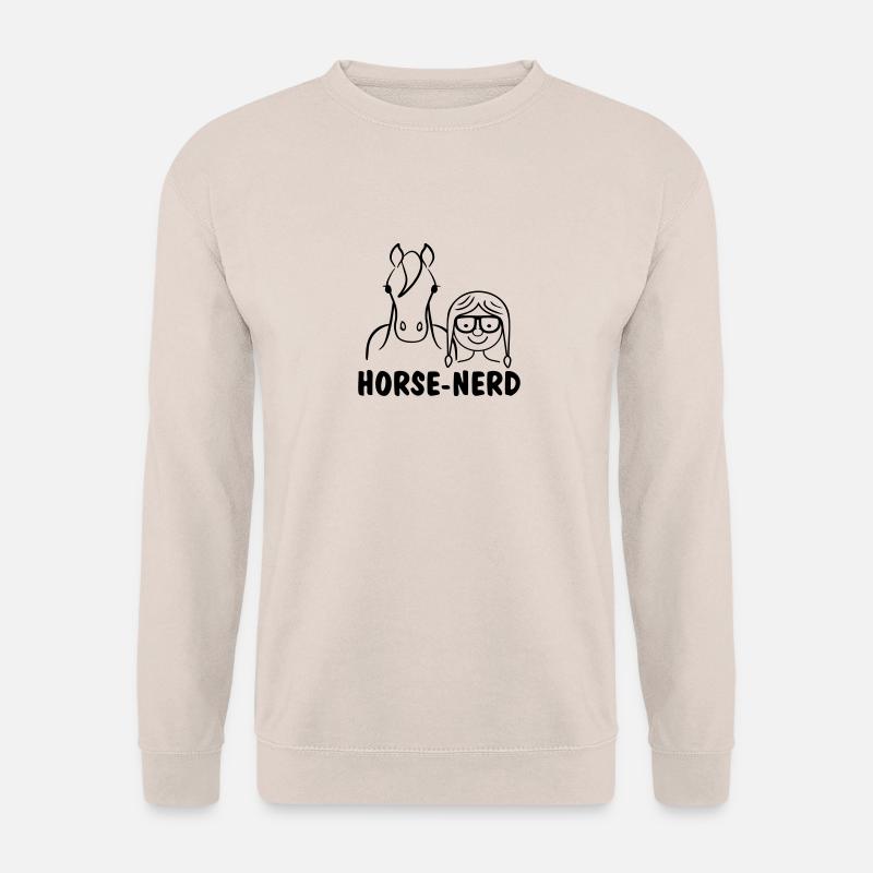 Pferdemotiv Horse-Nerd - Unisex Pullover - Sand