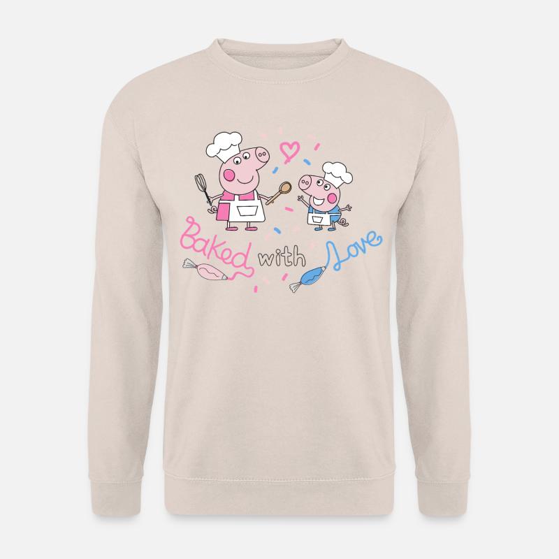 Peppa Pig Design Baked With Love - Unisex Pullover - Sand
