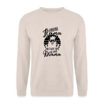 Mama Llama ain't got time for your Drama - Mutter - Sweat-shirt Unisexe - sable - Devant - Alina (178cm) & Michal (187cm)
