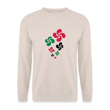 Croix du Pays Basque - Sweat-shirt Unisexe - sable - Devant - Alina (178cm) & Michal (187cm)