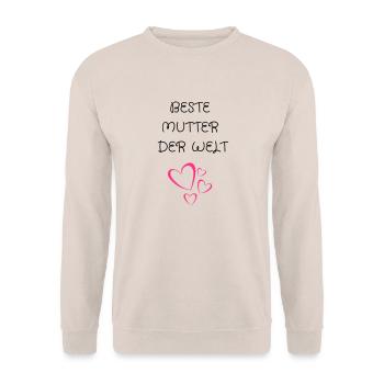 Muttertag geschenk beste mutter der welt - Unisex Pullover - Sand - Vorne - Alina (178cm) & Michal (187cm)