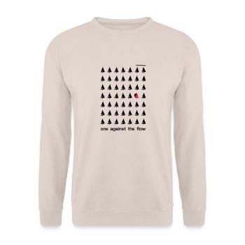 One Against The Flow - Unisex Pullover - Sand - Vorne - Alina (178cm) & Michal (187cm)