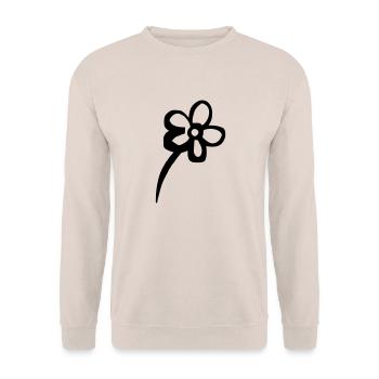 Blume - Blümchen - Unisex Pullover - Sand - Vorne - Alina (178cm) & Michal (187cm)