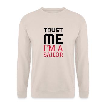 Sailor / Seaman / Seemann / Marin / Marine - Unisex Sweatshirt - sand - Front - Alina (178cm) & Michal (187cm)