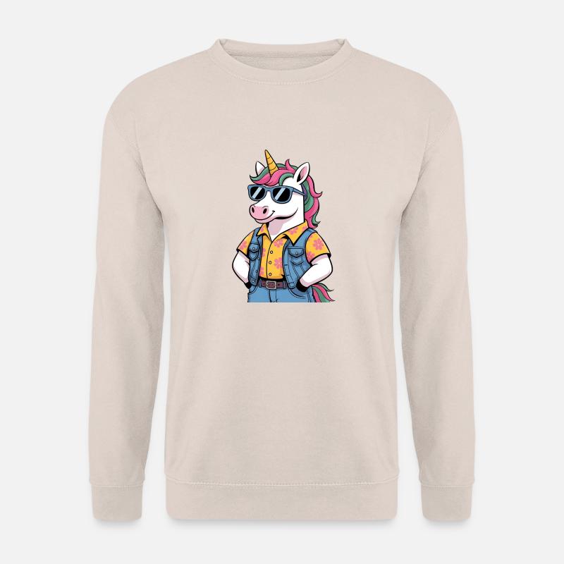 Lustiges Sommer-Einhorn - Unisex Pullover - Sand