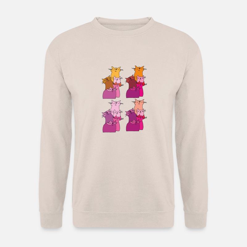Cats Meet Pattern - Unisex Sweatshirt - sand