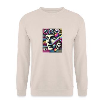 Celestial Mind - the universe in the head - Unisex Sweatshirt - sand - Front - Alina (178cm) & Michal (187cm)