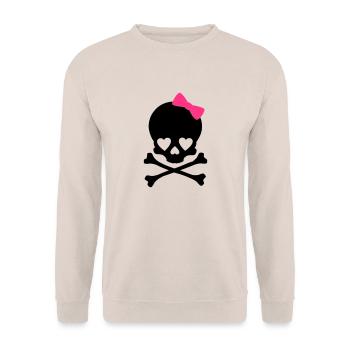 Petit Crâne Fillette - Sweat-shirt Unisexe - sable - Devant - Alina (178cm) & Michal (187cm)