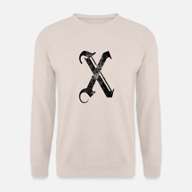 X GOTHIC Lettering Alphabet Initials - Unisex Sweatshirt - sand