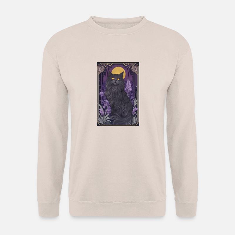yellowfang gelbzahn schöne graue Langhaar katze - Unisex Pullover - Sand
