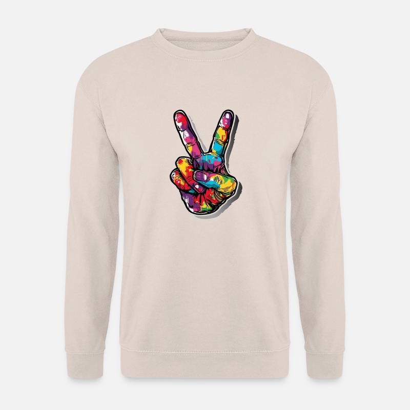 Peace Graffiti Handzeichen sprayer - Unisex Pullover - Sand