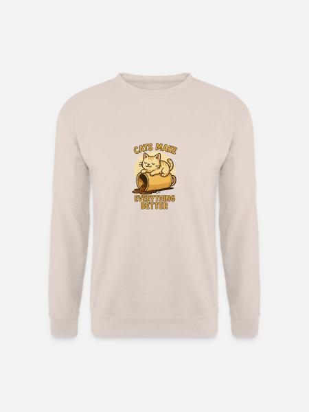 cats make everything better - Unisex Pullover - Sand
