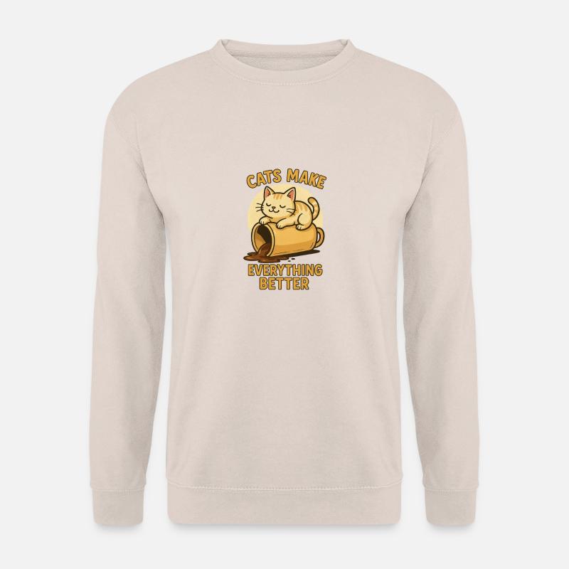 cats make everything better - Unisex Pullover - Sand