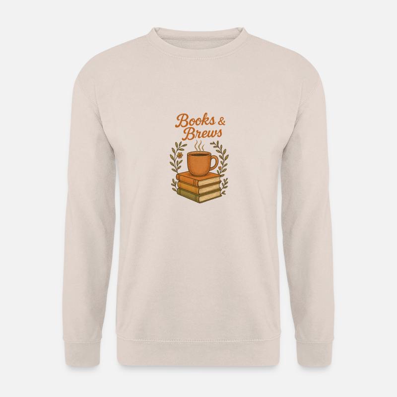 Books & Brews Coffee Vibes - Unisex Pullover - Sand