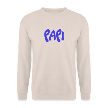 PAPOU. PAPA. FÊTE DES PÈRES. BONNE FÊTE PAPA - Sweat-shirt Unisexe - sable - Devant - Alina (178cm) & Michal (187cm)