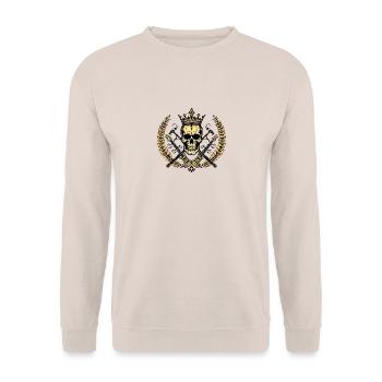Skull - Unisex Pullover - Sand - Vorne - Alina (178cm) & Michal (187cm)
