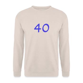 ANNIVERSARY. HAPPY BIRTHDAY. HAPPY BIRTHDAY. - Unisex Sweatshirt - sand - Front - Alina (178cm) & Michal (187cm)