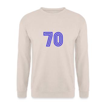 ANNIVERSARY. HAPPY BIRTHDAY. HAPPY BIRTHDAY. - Unisex Sweatshirt - sand - Front - Alina (178cm) & Michal (187cm)