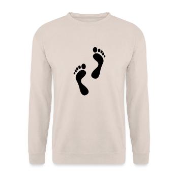 Fussabdruck Foot prints - Unisex Pullover - Sand - Vorne - Alina (178cm) & Michal (187cm)