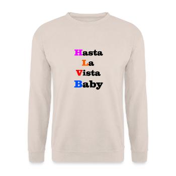 Hasta La Vista Baby - Unisex Pullover - Sand - Vorne - Alina (178cm) & Michal (187cm)