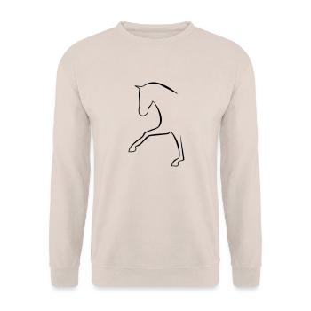 Cheval de dressage - Sweat-shirt Unisexe - sable - Devant - Alina (178cm) & Michal (187cm)