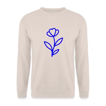 Line Art Flower – Minimalist Floral Motif in e - Unisex Sweatshirt - sand - Front - Alina (178cm) & Michal (187cm)