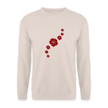 Japanese Cherry Blossom - Sakura ligne 2 - Sweat-shirt Unisexe - sable - Devant - Alina (178cm) & Michal (187cm)
