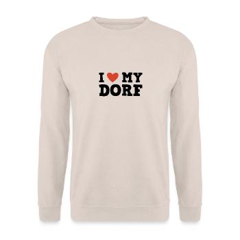 I Love My Dorf - Unisex Pullover - Sand - Vorne - Alina (178cm) & Michal (187cm)