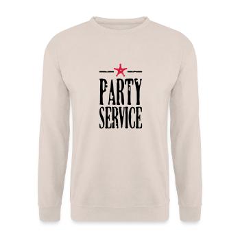 Partyservice / Party service (2c) - Unisex Pullover - Sand - Vorne - Alina (178cm) & Michal (187cm)