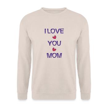 MOM. MAMAN. FÊTE DES MÈRES. BONNE FÊTE MAMAN - Sweat-shirt Unisexe - sable - Devant - Alina (178cm) & Michal (187cm)