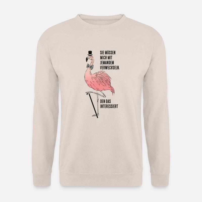 Flamingo als Zyniker mit Spruch - Unisex Pullover - Sand